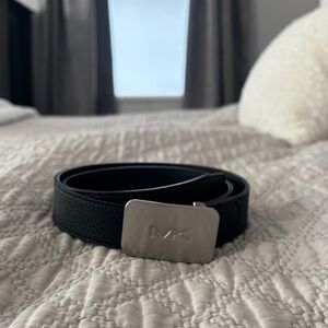 Michael Kors Men’s Black Leather Belt Size 30 Silver Buckle
